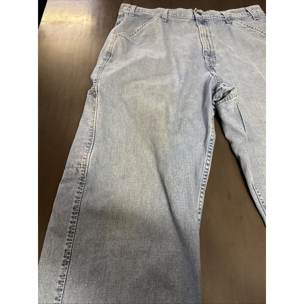 Vintage Men's Levi's L2 Wide Leg Carpenter Baggy Jeans 90s 37x31 Skater Grunge - Picture 3 of 16